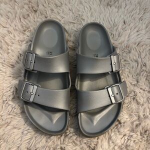 Birkenstock EVA Arizona Metallic Silver Sandals